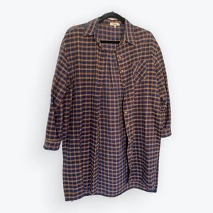 Oak and Fort Noul flannel in Orange & Navy